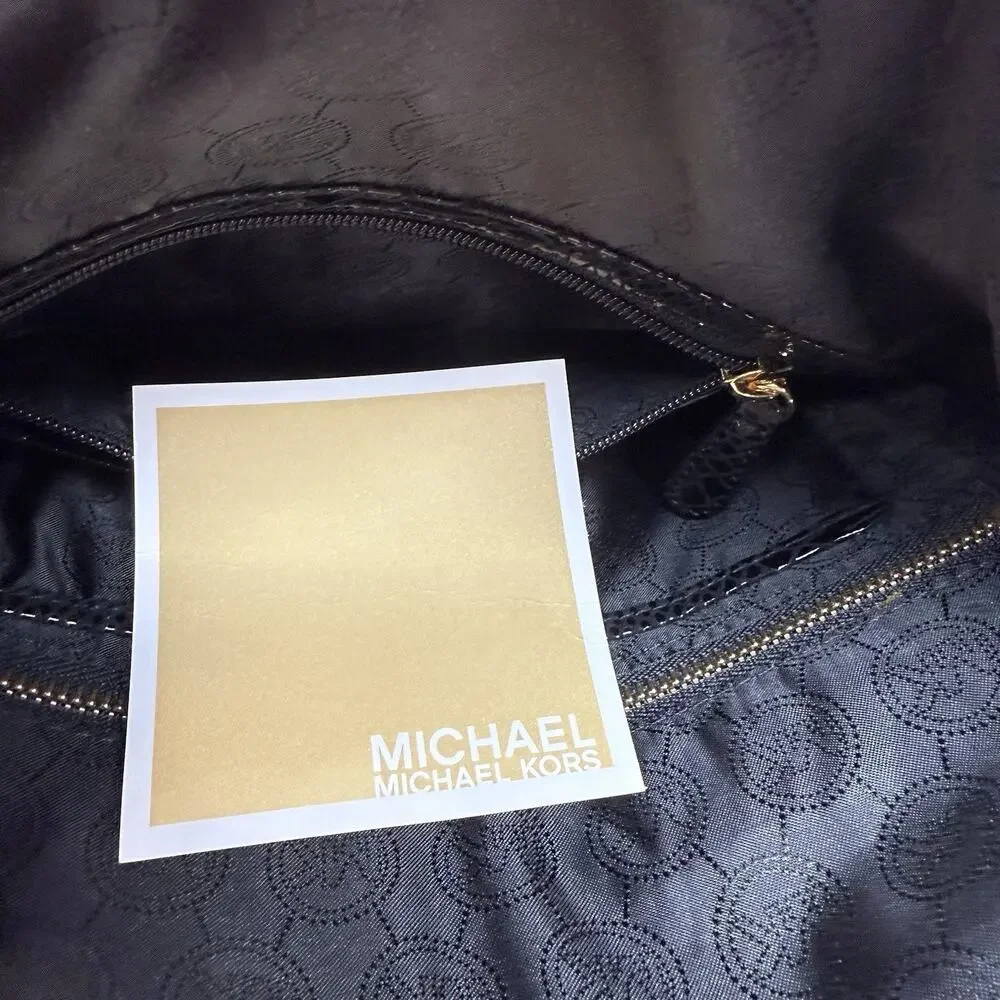 Michael Kors Weston Foldover Leather Embossed Clutch Shoulder Bag